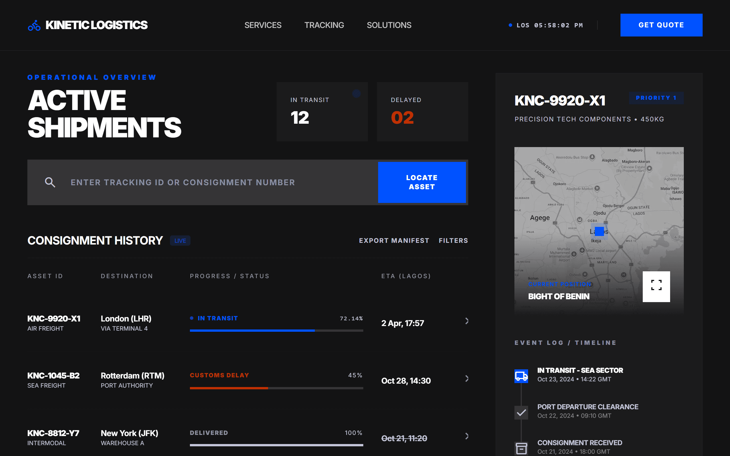 Logistics Management Dashboard